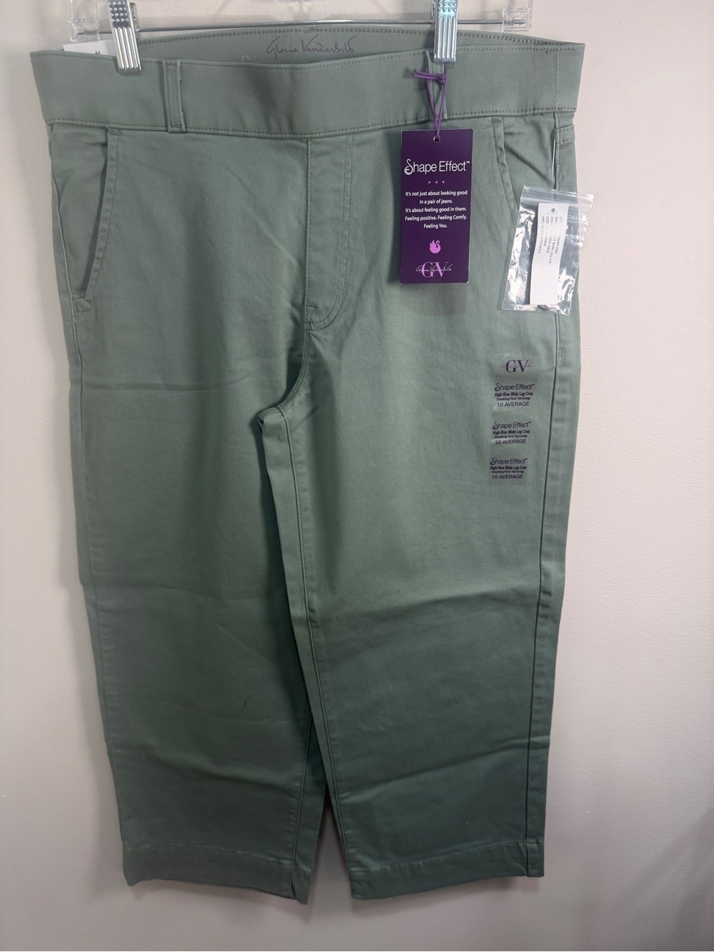 Gloria Vanderbilt Shape Effect  Sage Green Stretch Chinos NWT